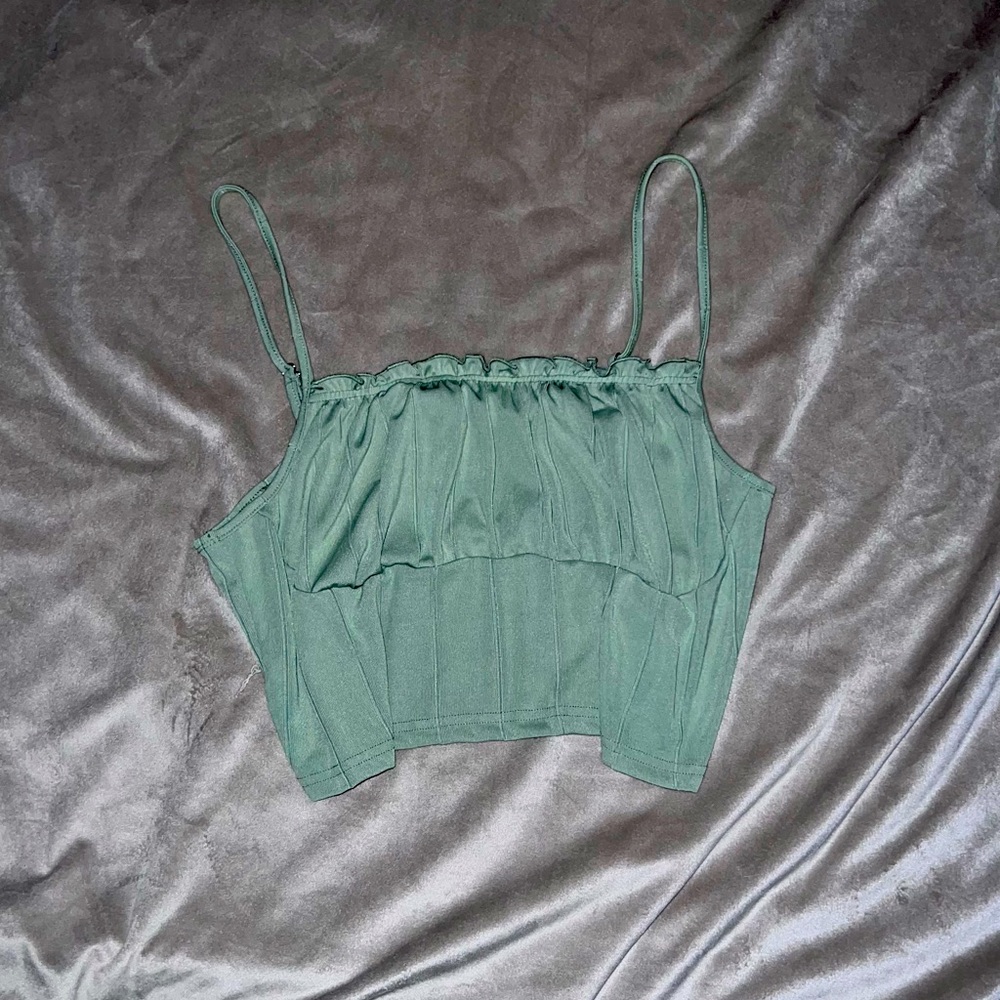 SHEIN Green Crop Tank Size: 4XL
